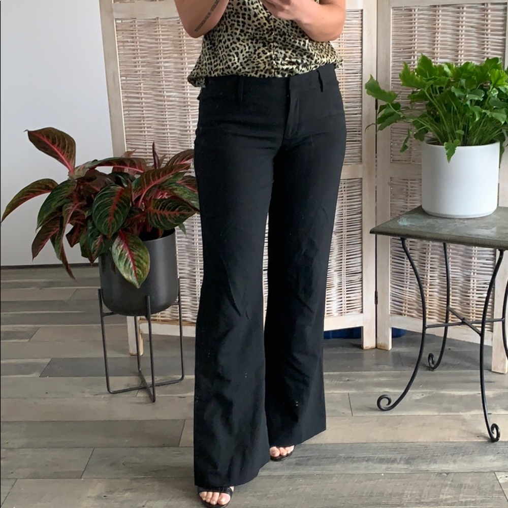 Black flair trousers
